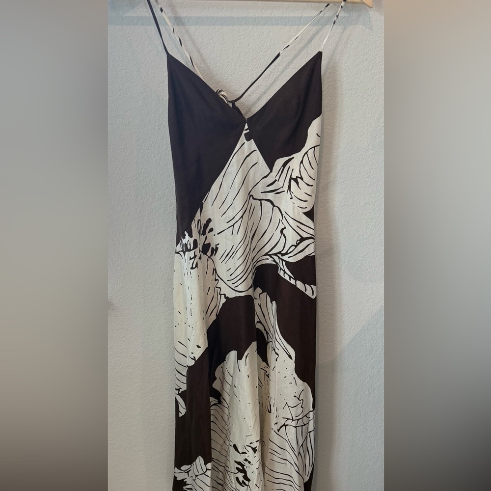Banana Republic Brown and White Floral Maxi Dress